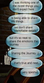 sharing the journey bubbles